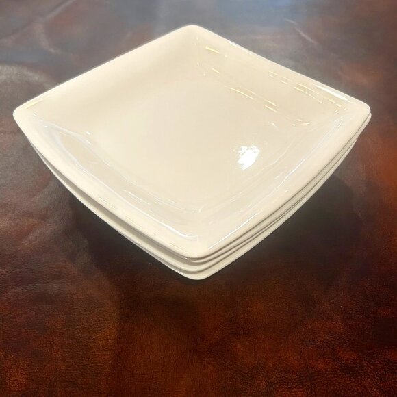 NWOT Sam & Squito  White Square Salad Dessert Plates Set of 4 - Picture 3 of 13